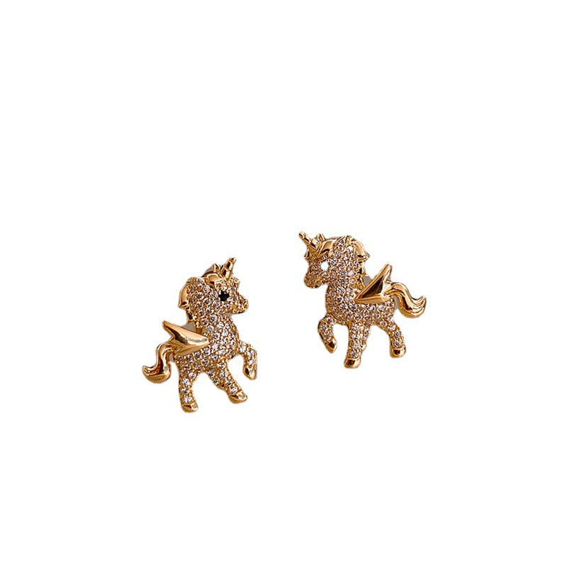 Needle Diamond Earrings Pony Fashion Earrings Personality Earrings Female
